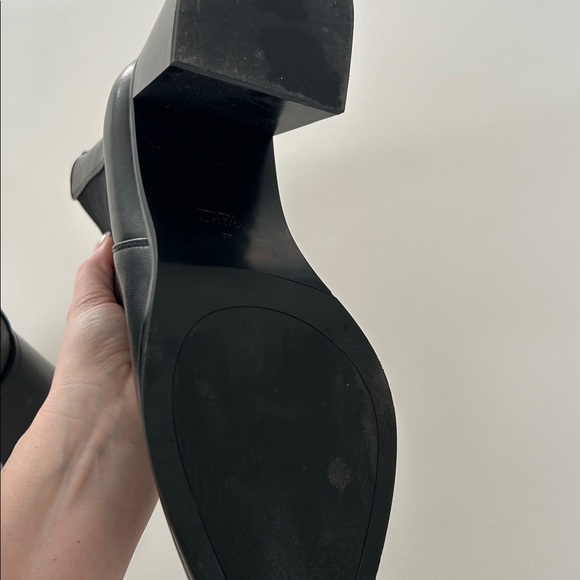 Zara Sleek Black Heeled Boots - Picture 2 of 6